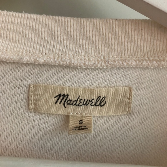 Madewell Cream T-Shirt Long Sleeve Cream Small - MEASUREMENTS IN LISTING - Picture 2 of 6